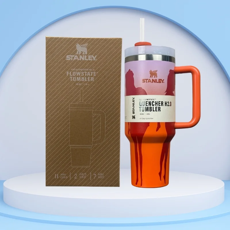Orange Barbie Stanlay Tumbler | H2.0 Tumbler 1.18L Limited Edition Double Wall Vacuum Insulated - Image 3