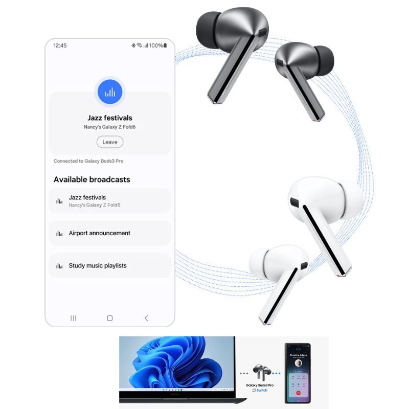 Samsung Galaxy Buds 3 Pro | WHITE | ANC Wireless Bluetooth Earbuds with Adaptive AI & Immersive Sound - Image 3