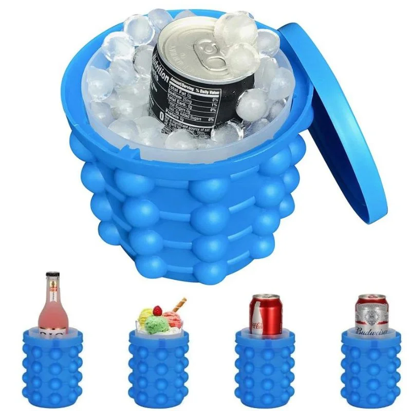 Silicone Ice Genie Cube Maker | 2-in-1 Ice Bucket Mold | Portable Soft Silicone Ice Cube Maker for Travel & Outdoor - Image 3
