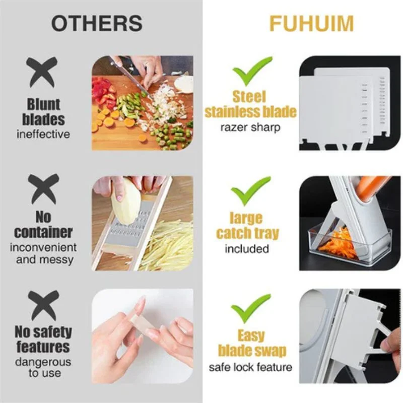 Brava Spring Vegetable Slicer Chopper | Manual Mandoline Cutter Grinder | Multi-Function Fruit & Vegetable Slicer - Image 4