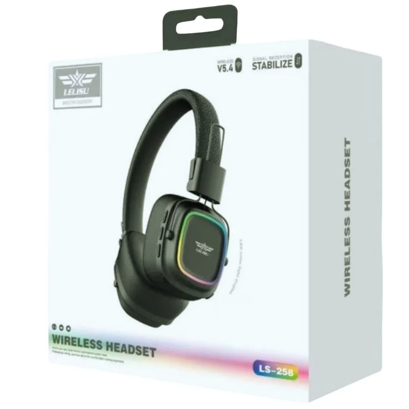 Lelisu LS-258 Wireless Stereo Headphones | Bluetooth 5.4 Over-Ear Headset with Type-C Charging & LED Lights - Image 4