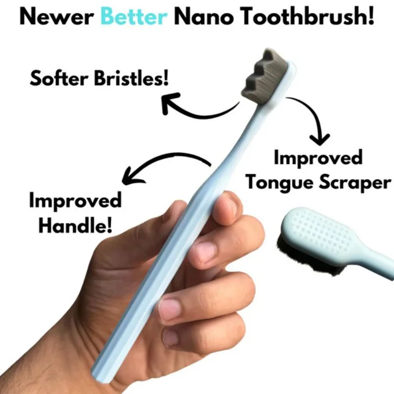 Nano Toothbrush with Travel Case | Ultra Soft Micro-Nano Bristles | For Sensitive Gums, Adults & Kids | Parrot Color - Image 3