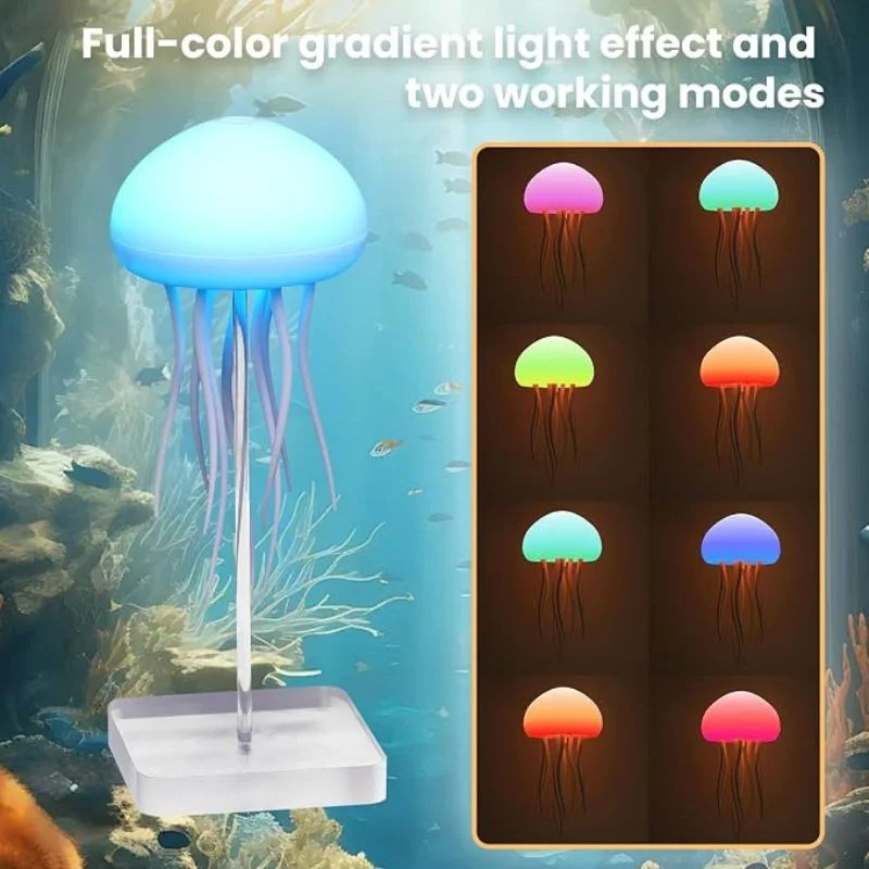 LED Jellyfish Lamp RGB Mood Light | Voice Control Fantasy Jellyfish Night Light | Decorative Bedroom & Living Room Lighting - Image 3