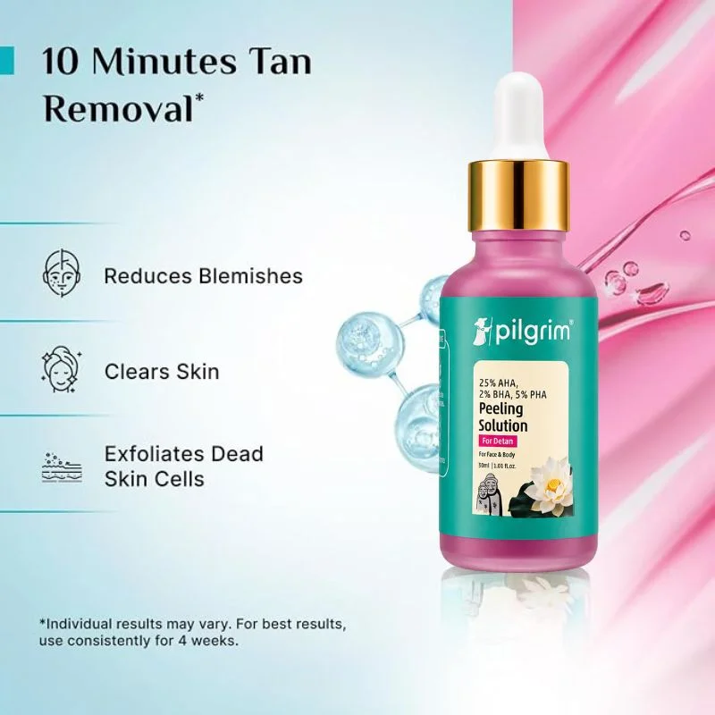 Pilgrim Peeling Solution | Weekend Facial Peel for Deep Cleansing & Exfoliation | Radiant & Even-Toned Skin | For Men & Women | 30ml - Image 6