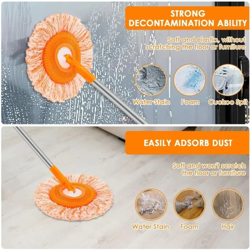 Sunflower Shape Cleaning Mop | 360° Rotating Extendable Microfiber | For Walls, Floors, Bathroom, Windows & Car Cleaning - Image 6